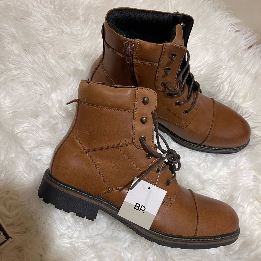 BP Mens Leather Derek Cap Toe Boots 12 Size Boots- 45 M eur NEW